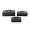 Black Marble Decorative Box with Aluminum Bar Handles, 3ct.
